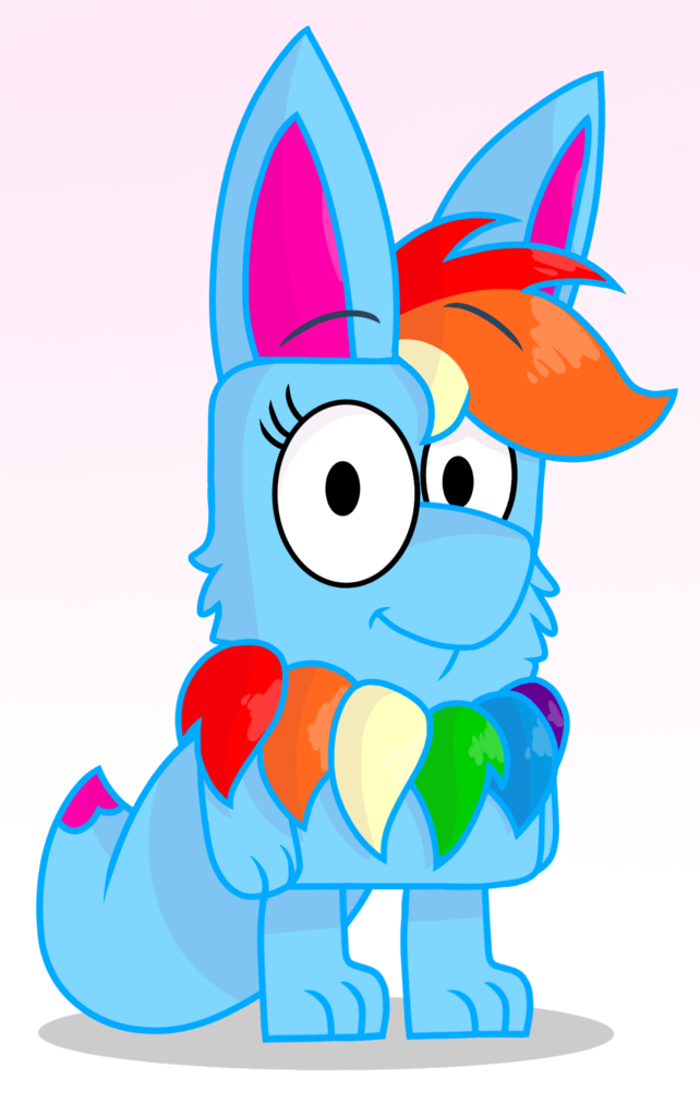 2191125 Safe Artistrainbow Eevee Oc Ocrainbow Eevee Eevee Semi Anthro G4 Bluey Cute