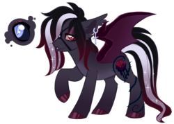 Size: 900x645 | Tagged: safe, artist:azure-art-wave, oc, oc:hades, bat pony, pony, ear piercing, earring, female, jewelry, mare, piercing, simple background, solo, transparent background