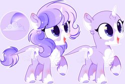 Size: 1280x859 | Tagged: safe, artist:sh3llysh00, oc, oc:pastel cloud, pony, unicorn, bald, chest fluff, female, filly, magical lesbian spawn, offspring, parent:pinkie pie, parent:twilight sparkle, parents:twinkie, solo