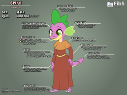 Size: 2160x1620 | Tagged: safe, artist:fibs, derpibooru exclusive, spike, dragon, g4, anatomy chart, chart, clothes, crossdressing, male, reference sheet