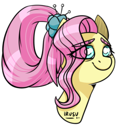 Size: 1315x1406 | Tagged: safe, artist:lrusu, fluttershy, pegasus, pony, the last problem, bust, eye clipping through hair, female, mare, older, older fluttershy, portrait, simple background, smiling, solo, three quarter view, transparent background
