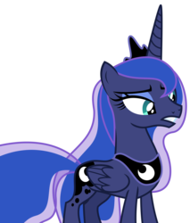 Size: 2538x2984 | Tagged: safe, artist:sketchmcreations, princess luna, alicorn, pony, g4, the ending of the end, beautiful, crown, cutie mark, eyeshadow, female, folded wings, frown, high res, jewelry, lidded eyes, makeup, mare, regalia, serious, simple background, solo, transparent background, vector, wings