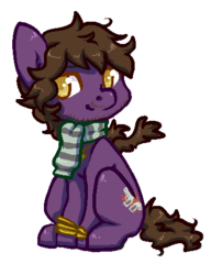 Size: 379x469 | Tagged: safe, artist:pomrawr, oc, oc only, oc:twin pistols, earth pony, pony, clothes, commission, earth pony oc, scarf, simple background, sitting, solo, transparent background