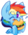 Size: 900x1107 | Tagged: safe, artist:temmie-kun, rainbow dash, pony, g4, burger, cute, dashabetes, eating, female, food, hamburger, ketchup, meat, one eye closed, ponies eating meat, sauce, simple background, solo, transparent background