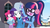 Size: 1600x900 | Tagged: safe, screencap, pinkie pie, rarity, sci-twi, twilight sparkle, equestria girls, equestria girls specials, g4, my little pony equestria girls: better together, my little pony equestria girls: holidays unwrapped, winter break-in, book, clothes, coat, earmuffs, female, glasses, hand in pocket, hat, house, jacket, ponytail, raised finger, ushanka, window, winter outfit