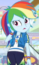 Size: 540x900 | Tagged: safe, screencap, rainbow dash, equestria girls, equestria girls specials, g4, my little pony equestria girls: better together, my little pony equestria girls: holidays unwrapped, canterlot mall, cropped, female, geode of super speed, magical geodes, solo, wristband