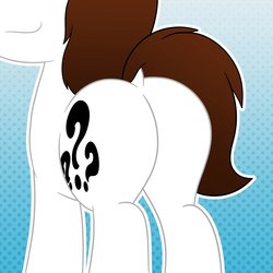Size: 2048x2048 | Tagged: safe, artist:aarondrawsarts, oc, oc only, oc:brain teaser, earth pony, pony, butt, dock, featureless crotch, high res, male, plot, raised tail, solo, tail