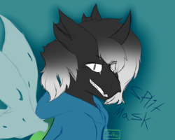 Size: 5000x4000 | Tagged: safe, artist:diantrex, oc, oc only, oc:split mask, changeling, double colored changeling, male, solo, white changeling
