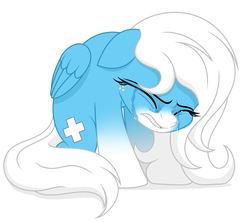 Size: 3012x2675 | Tagged: safe, artist:rioshi, artist:starshade, oc, oc only, oc:icy heart, pegasus, pony, crying, female, high res, mare, simple background, solo, white background
