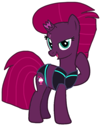 Size: 843x1037 | Tagged: safe, artist:徐詩珮, fizzlepop berrytwist, tempest shadow, pony, unicorn, g4, alternate universe, base used, broken horn, clothes, cute, horn, simple background, swimsuit, tempestbetes, transparent background