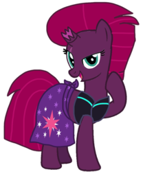 Size: 852x1025 | Tagged: safe, artist:徐詩珮, fizzlepop berrytwist, tempest shadow, pony, unicorn, g4, alternate universe, base used, broken horn, clothes, cute, horn, implied tempestlight, simple background, swimsuit, tempestbetes, transparent background