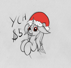 Size: 1893x1792 | Tagged: safe, artist:wapamario63, oc, oc only, pony, christmas, commission, floppy ears, hat, holiday, santa hat, solo, your character here
