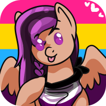 Size: 215x215 | Tagged: safe, artist:pudgieadopts, oc, oc only, oc:ponebox, pegasus, pony, asexual, gay pride, pride, solo, tongue out