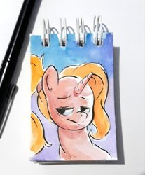Size: 846x1024 | Tagged: safe, artist:raph13th, luster dawn, pony, g4, the last problem, solo, traditional art, watercolor painting