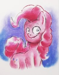 Size: 1613x2048 | Tagged: safe, artist:raph13th, pinkie pie, earth pony, pony, g4, dry pastel, solo, traditional art