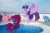 Size: 1533x997 | Tagged: safe, artist:徐詩珮, fizzlepop berrytwist, glitter drops, spring rain, tempest shadow, twilight sparkle, alicorn, pony, unicorn, series:sprglitemplight diary, series:sprglitemplight life jacket days, series:springshadowdrops diary, series:springshadowdrops life jacket days, g4, ball, base used, bisexual, broken horn, clothes, cute, equestria girls outfit, female, glitterbetes, happy, horn, lesbian, lifeguard, lifeguard spring rain, onomatopoeia, polyamory, ship:glitterlight, ship:glittershadow, ship:sprglitemplight, ship:springdrops, ship:springlight, ship:springshadow, ship:springshadowdrops, ship:tempestlight, shipping, sound effects, springbetes, swimsuit, tempestbetes, twiabetes, twilight sparkle (alicorn)