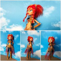 Size: 1024x1024 | Tagged: safe, sunset shimmer, equestria girls, g4, cloud, custom doll, doll, female, irl, photo, sky, toy