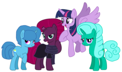 Size: 1815x1080 | Tagged: safe, artist:徐詩珮, fizzlepop berrytwist, glitter drops, spring rain, tempest shadow, twilight sparkle, alicorn, pony, unicorn, series:sprglitemplight diary, series:springshadowdrops diary, g4, alternate universe, base used, bisexual, broken horn, clothes, cute, female, glitterbetes, happy, horn, lesbian, polyamory, scarf, ship:glitterlight, ship:glittershadow, ship:sprglitemplight, ship:springdrops, ship:springlight, ship:springshadow, ship:springshadowdrops, ship:tempestlight, shipping, simple background, springbetes, tempestbetes, transparent background, twiabetes, twilight sparkle (alicorn)