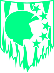 Size: 772x1035 | Tagged: safe, artist:cazra, zebra, fallout equestria, faction logo, flag, single color, stars, stripes, vector, zebra empire