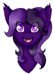 Size: 320x434 | Tagged: safe, artist:chazmazda, oc, oc only, bat pony, pony, bust, commission, looking at you, portrait, shade, solo