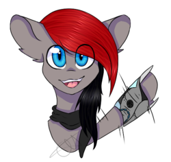 Size: 496x468 | Tagged: safe, artist:chazmazda, oc, oc only, earth pony, pony, bust, cel shading, commission, emote, eye clipping through hair, looking at you, open mouth, portrait, shade, simple background, smiling, solo, transparent background, waving