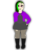 Size: 1200x1552 | Tagged: safe, artist:madamesaccharine, oc, oc only, oc:puzzling insanity, human, ankh, boots, chubby, clothes, goth, high heel boots, hoodie, humanized, pantyhose, shoes, sidecut, smiling, solo