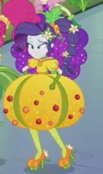 Size: 295x497 | Tagged: safe, screencap, rarity, equestria girls, equestria girls specials, g4, my little pony equestria girls: better together, my little pony equestria girls: holidays unwrapped, o come all ye squashful, cornucopia costumes, cropped, female, inflatable dress, solo