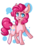 Size: 2500x3550 | Tagged: safe, artist:mintpencil, pinkie pie, earth pony, pony, g4, abstract background, cute, diapinkes, ear fluff, female, heart eyes, high res, mare, no pupils, open mouth, solo, wingding eyes