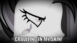 Size: 1440x810 | Tagged: safe, edit, edited screencap, screencap, princess celestia, pony, between dark and dawn, g4, caption, crawling in my skin, desaturated, face paint, female, goth, image macro, linkin park, makeup, meme, offscreen character, paintbrush, punklestia, solo, text