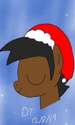 Size: 720x1196 | Tagged: safe, artist:dashing thunder, oc, oc:dashing thunder, pony, christmas, hat, holiday, santa hat