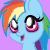 Size: 50x50 | Tagged: safe, artist:auroraswirls, rainbow dash, pegasus, pony, g4, animated, base used, bust, eye shimmer, female, gif, gif for breezies, mare, open mouth, picture for breezies, pixel art, smiling, solo