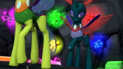 Size: 3840x2160 | Tagged: safe, artist:gmodpon-e, pharynx, thorax, changedling, changeling, g4, changedling brothers, high res, king thorax, looking down, micro, prince pharynx