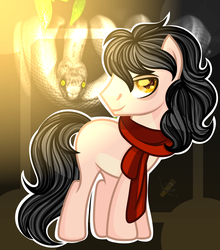Size: 2160x2456 | Tagged: safe, artist:domina-venatricis, oc, oc only, oc:dave, earth pony, pony, snake, clothes, high res, male, scarf, solo, stallion