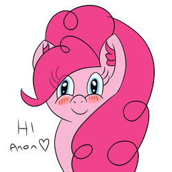 Size: 2500x2500 | Tagged: safe, artist:cosmicspark, pinkie pie, earth pony, pony, g4, adorable face, blushing, cute, high res, ponk