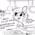 Size: 1080x1080 | Tagged: safe, artist:tjpones, oc, oc only, oc:melba toast, earth pony, pony, bipedal, cooking, dialogue, female, good end, hair net, mare, meme, monochrome, offscreen character, open mouth, rugrats, simple background, subverted meme, white background, wholesome