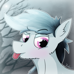 Size: 1200x1200 | Tagged: safe, artist:jesterpi, oc, oc only, oc:turned toes, earth pony, pony, cute, outline, profile picture, simple, smiling, smirk, tongue out, tree, winter