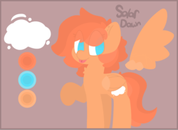 Size: 2900x2108 | Tagged: safe, artist:moonydusk, oc, oc only, oc:solar dawn, pegasus, pony, female, high res, mare, reference sheet