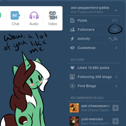 Size: 512x512 | Tagged: safe, artist:kaggy009, pony, unicorn, ask peppermint pattie, ask, female, mare, solo, tumblr