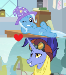Size: 1272x1440 | Tagged: safe, edit, edited screencap, screencap, hoo'far, trixie, pony, a horse shoe-in, g4, road to friendship, belly, female, male, shipping, shipping domino, straight, trixfar