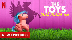 Size: 341x192 | Tagged: safe, firefly, horse, pegasus, pony, g1, female, irl, netflix, photo, the toys that made us, toy