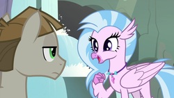 Size: 1920x1080 | Tagged: safe, screencap, mudbriar, silverstream, classical hippogriff, hippogriff, pony, g4, student counsel