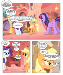 Size: 868x1029 | Tagged: safe, artist:dziadek1990, edit, edited screencap, screencap, applejack, rarity, twilight sparkle, comic:sunny day, g4, look before you sleep, comic, conversation, dialogue, dungeons and dragons, falling, golden oaks library, library, paper, pen and paper rpg, rpg, screencap comic, slice of life, sun, tabletop game, text