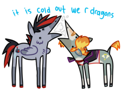 Size: 600x450 | Tagged: safe, oc, oc only, oc:bullybones, hybrid, mule, pegasus, pony, chibi, cold, couple, derp, fog, funny, gay, male, ponysona, simple background, snow, stylistic suck, transparent background, winter