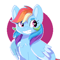 Size: 200x200 | Tagged: safe, artist:wistearia, rainbow dash, pegasus, pony, g4, abstract background, chest fluff, cute, dashabetes, female, heart eyes, mare, pixel art, simple background, smiling, solo, transparent background, wingding eyes