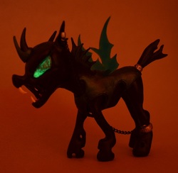 Size: 1000x974 | Tagged: artist needed, safe, changeling, chains, craft, fangs, figurine, sculpture