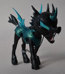 Size: 889x1000 | Tagged: artist needed, safe, changeling, chains, craft, fangs, figurine, sculpture