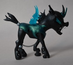Size: 1000x886 | Tagged: artist needed, safe, changeling, chains, craft, fangs, figurine, sculpture