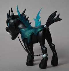 Size: 958x1000 | Tagged: artist needed, safe, changeling, chains, craft, fangs, figurine, sculpture