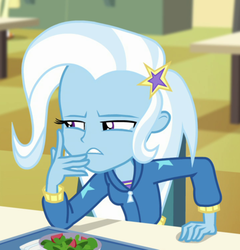 Size: 420x437 | Tagged: safe, screencap, trixie, equestria girls, equestria girls specials, g4, my little pony equestria girls: better together, my little pony equestria girls: forgotten friendship, cropped, female, solo