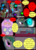Size: 985x1385 | Tagged: safe, artist:didun850, discord, princess celestia, oc, oc:chase, oc:mad dog, alicorn, draconequus, pony, shadow pony, unicorn, comic:ask chase the pony, g4, armor, ask, comic, dialogue, female, glowing eyes, glowing horn, grin, helmet, horn, magic, male, mare, marionette, peytral, royal guard, smiling, stained glass, stallion, telekinesis, tumblr